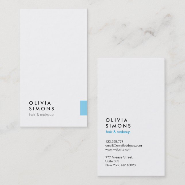 Cartes de visite minimalistes (Devant / Derrière)