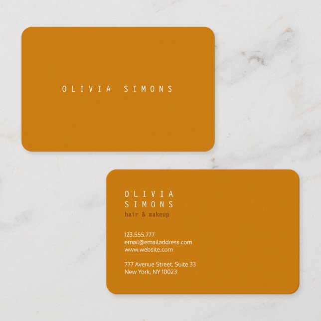 Cartes de visite minimalistes (Devant / Derrière)
