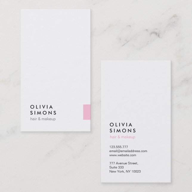 Cartes de visite minimalistes (Devant / Derrière)