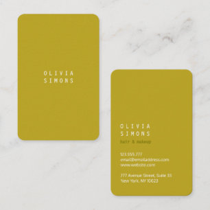 Cartes de visite minimalistes de couleur tendance