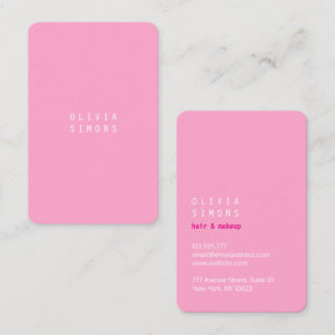 Cartes de visite minimalistes de couleur tendance