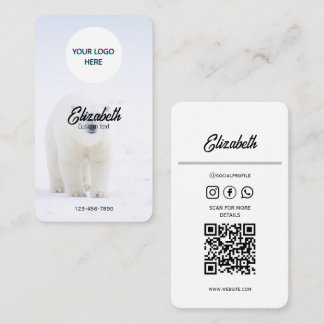 Cartes de visite minimalistes d'ours polaire - per