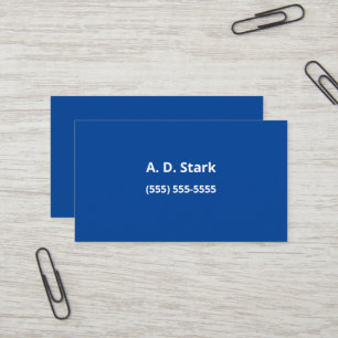 Cartes de visite minimalistes en bleu foncé