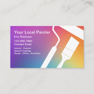 Cartes de visite minimalistes pour peintre en bâti