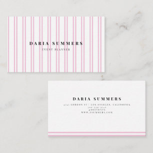 Cartes de visite minimalistes roses modernes.