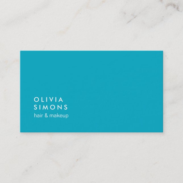 Cartes de visite minimalistes Turquoise (Devant)
