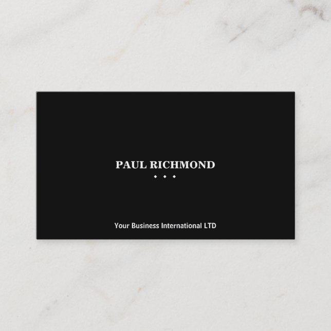 Cartes de visite minimalistic noirs propres (Devant)