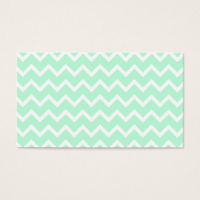 Cartes De Visite Mint Green Zigzag Chevron Stripes. (Devant)