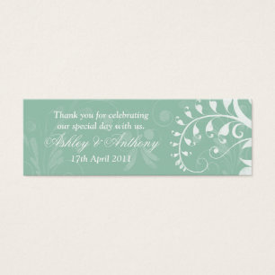 Cartes De Visite Mint Vert Blanc Floral Mariage Faveur Tags