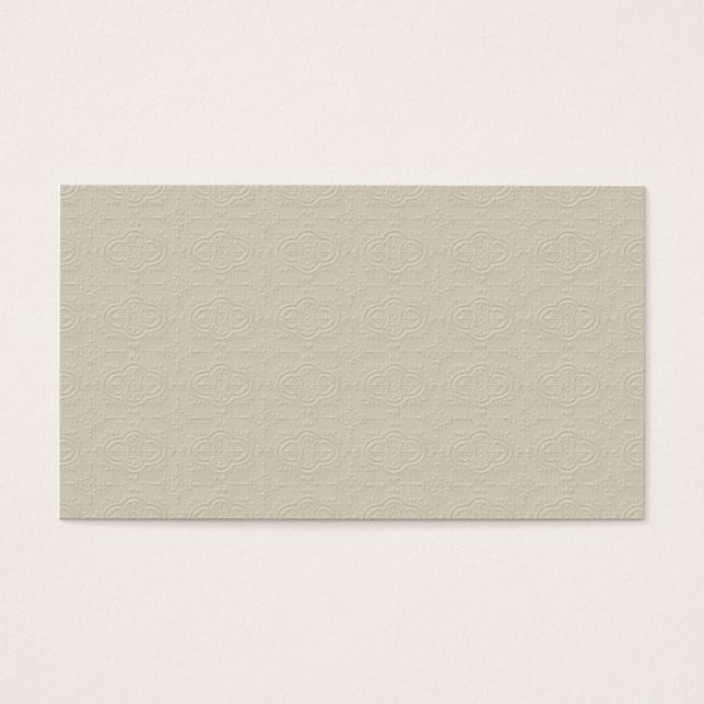 CARTES DE VISITE MLE NEUTRAL TAN DÉCORATIVE EMBOSSÉ MOTIF TEXTU (Devant)
