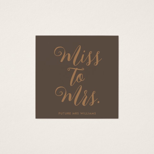 Cartes De Visite Mlle à Mme Modern Fête des mariées Bachelorette (Devant)