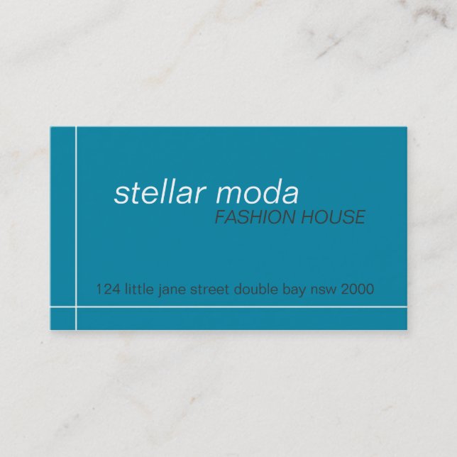 cartes de visite > moda stellaire [sarcelle (Devant)