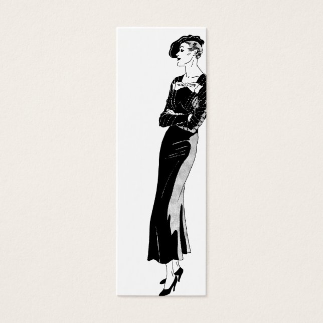 Cartes De Visite Mode en noir et blanc (Devant)