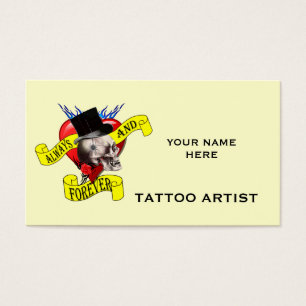 Cartes De Visite Modèle crâne romatique et tatouage cardiaque