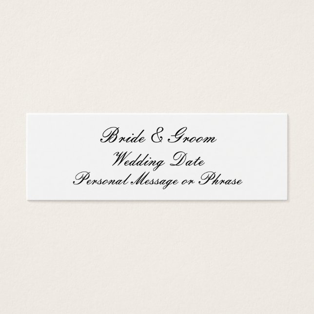 Cartes De Visite Modèle de balise de mariage personnalisé (Devant)