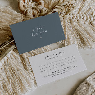 Cartes De Visite MODÈLE de certificat cadeau EMELIA Dark Blue