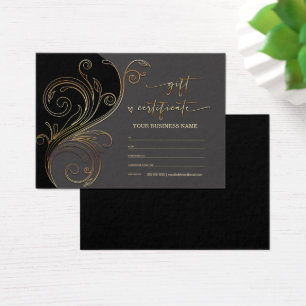 Cartes De Visite Modèle de certificat cadeau personnalisé Imprimabl