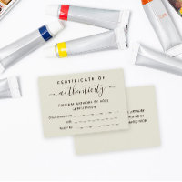 Modèle de certificat d'authenticité de script Brow
