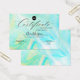 Cartes De Visite Modèle de certificat simple - Effet holographique