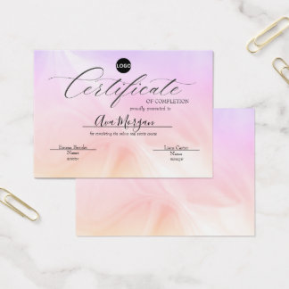 Cartes De Visite Modèle de certificat simple - Effet holographique