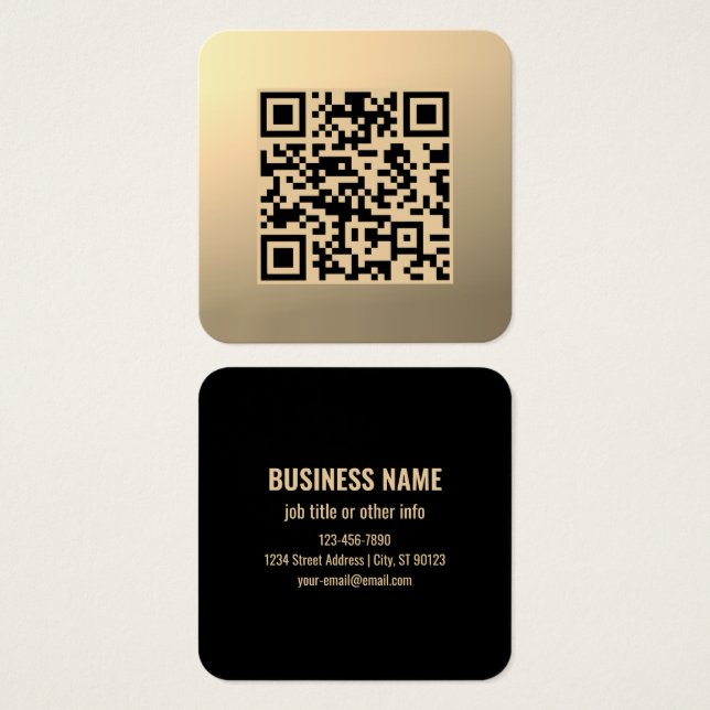 Cartes De Visite Modèle de code QR instantanément modifiable | Faux (Devant & derrière)