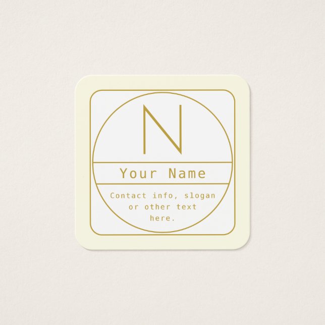Cartes De Visite Modèle de conception rétro-moderne éditable or et  (Devant)