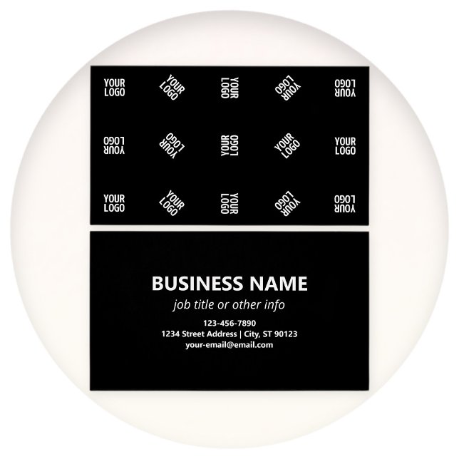 Cartes De Visite Modèle de motif de logo moderne unique | Noir (Créateur téléchargé)