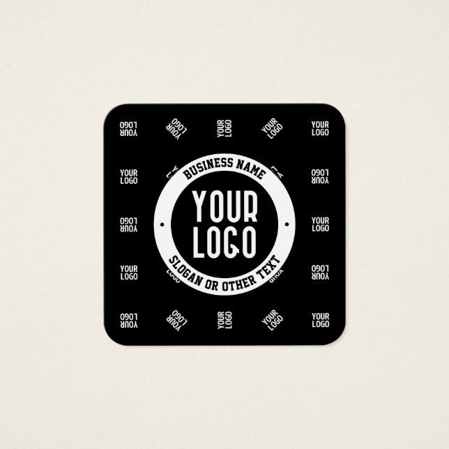 Cartes De Visite Modèle de Motif Logo moderne unique | Black (Devant)