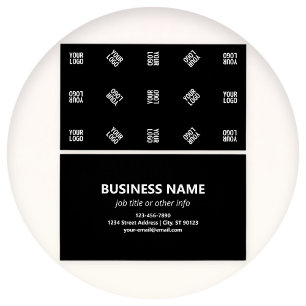 Cartes De Visite Modèle de Motif Logo moderne unique   Black