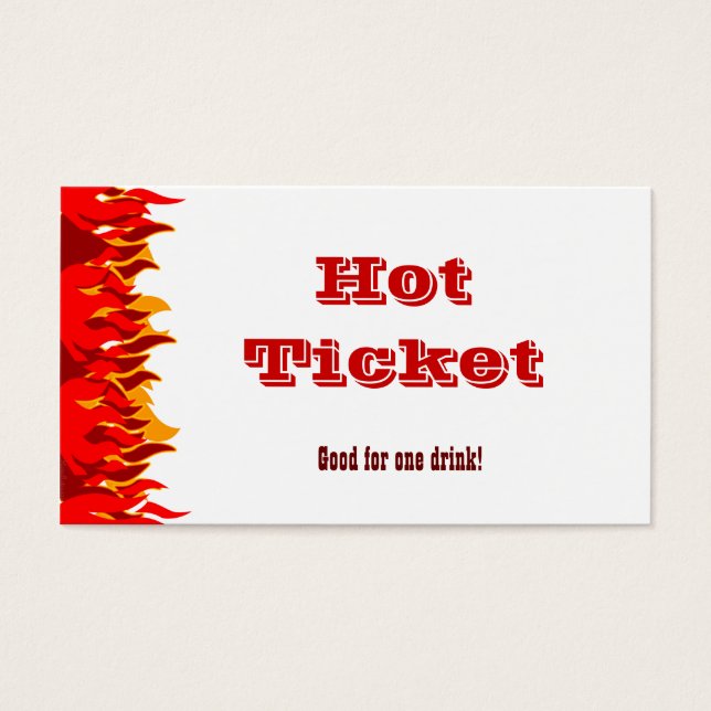 Cartes De Visite Modèle du bon Hot Ticket Red Flames (Devant)