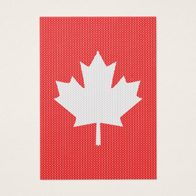 Cartes De Visite Modèle Knit Maple Leaf Tricot Motif (Devant)