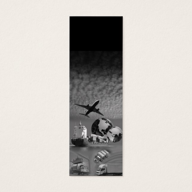 Cartes De Visite Modèle logistique de transport vertical mince noir (Devant)