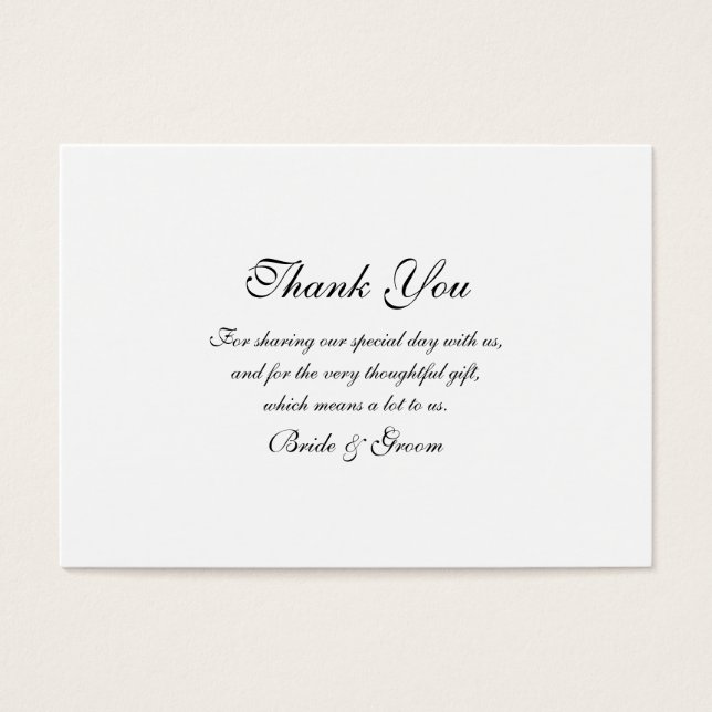 Cartes De Visite modèle Merci mariage (Devant)