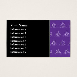 Cartes De Visite Modèle pourpre de bateau de pirate
