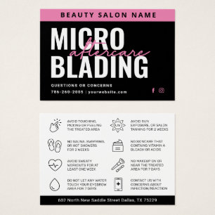 Cartes De Visite Modern Brows Aftercare PMU Brow Instructions Card