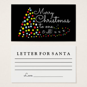Cartes De Visite Modern Christmas Tree, Letter For Santa