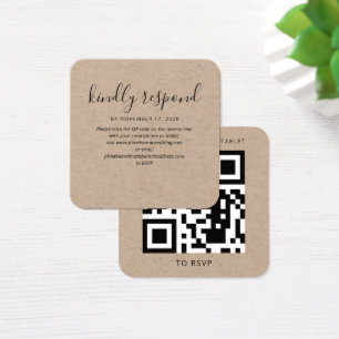 Cartes De Visite Modern Elegant QR Code RSVP Wedding Website