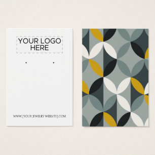 Cartes De Visite Modern Gray Yellow Pattern Earring Display Card
