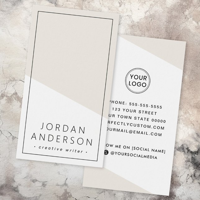 Cartes De Visite Modern light tan brown geometric business card (Modern light tan brown geometric business card)