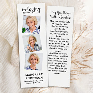 Cartes De Visite Modern Memorial 3 Photo Funeral Signet