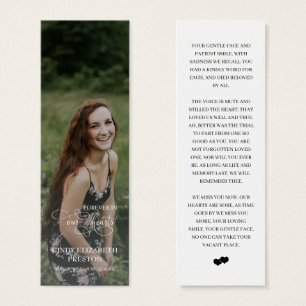 Cartes De Visite Modern Memorial Photo Funeral Poem Bookmark