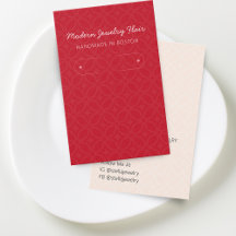 Modern Pattern Red Hoop Earring Display Card
