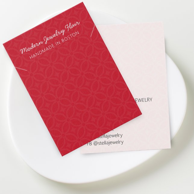 Cartes De Visite Modern Pattern Red Necklace Display Card (Modern Pattern Red Necklace Display Card)