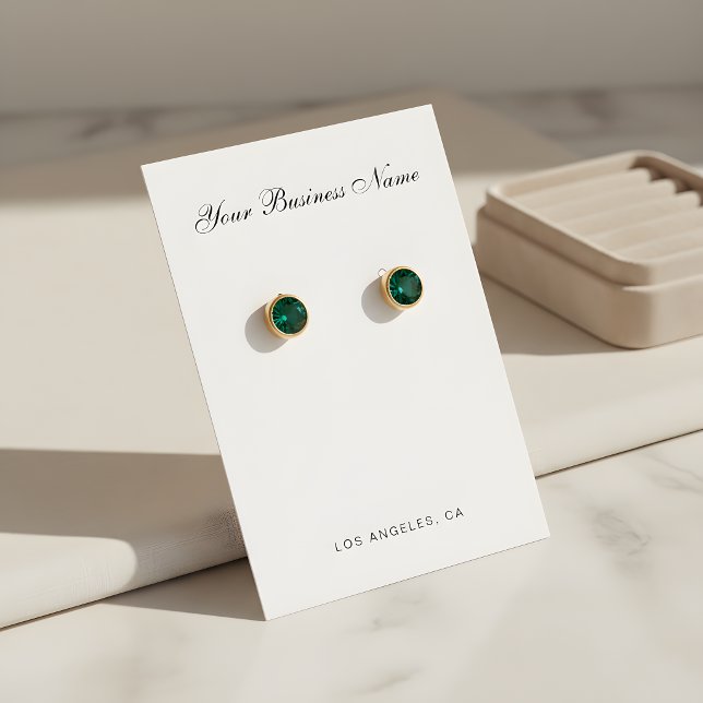 Cartes De Visite Modern Script Business Name Earring Holder Cards (Créateur téléchargé)