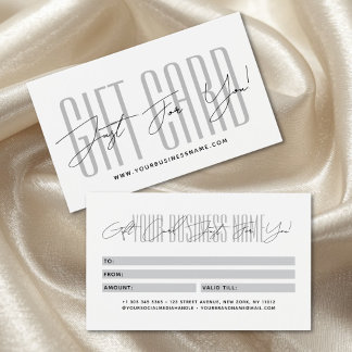 Cartes De Visite Modern script typography business gift card