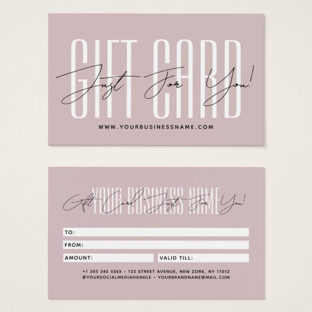 Cartes De Visite Modern script typography business gift card  (Devant & derrière)