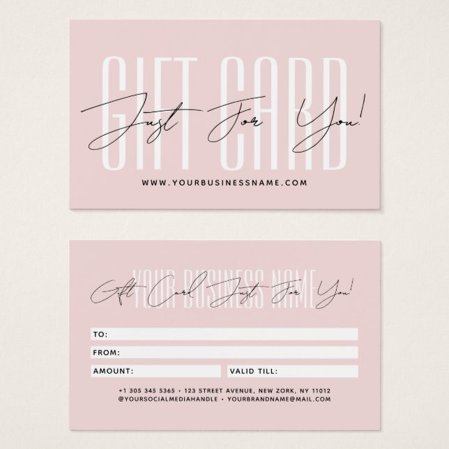 Cartes De Visite Modern script typography business gift card  (Devant & derrière)