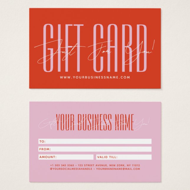 Cartes De Visite Modern script typography business gift card  (Devant & derrière)