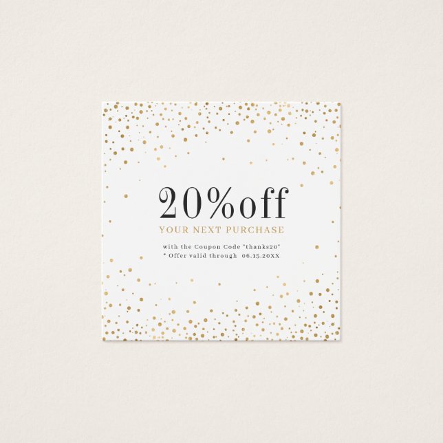 Cartes De Visite Modern simple gold glitter discount card (Devant)