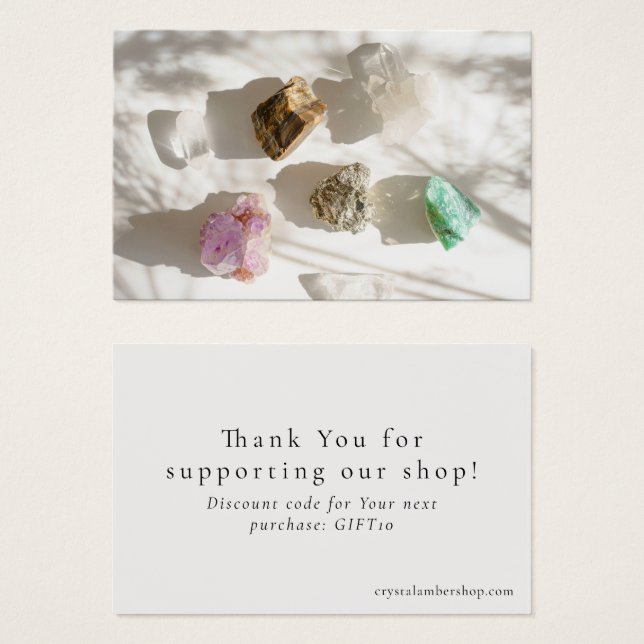Cartes De Visite Modern small crystal shop thank you, discount card (Devant & derrière)